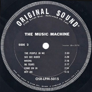 music machine lp turn on label original sound mono label 2