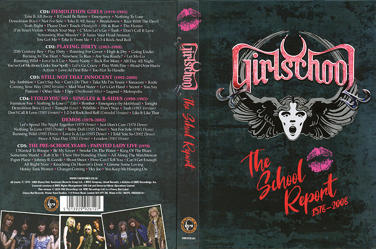 painted lady pre girlschool 5 cd school report 1978-2008 booklet cover