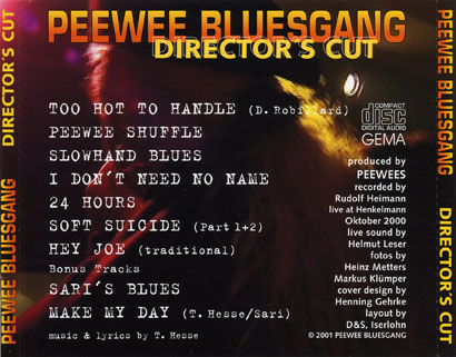 peewee bluesgang cd director's cut tray