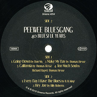 peewee bluesgang lp 40 bluesful years label 1