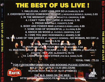mg band cd the best of us live tray