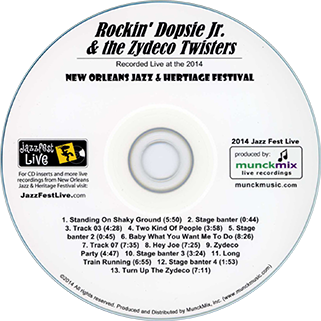rockin dopsie and zydeco twisters 20140427 at jazzfest label