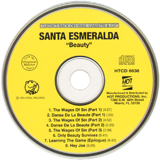 santa esmeralda beauty cd label
