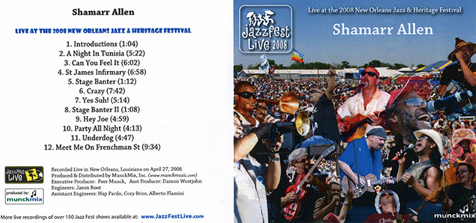 shamarr allen cd live at 2008 new orleans jazz and heritage festival cover