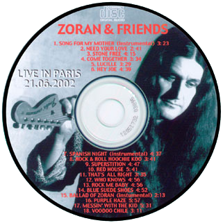 zoran and friends cd live in paris label