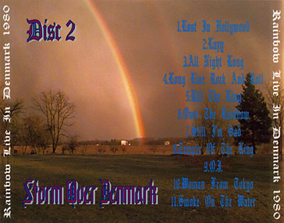 Rainbow live in denmark 80 cd2 storm over denmark  tray