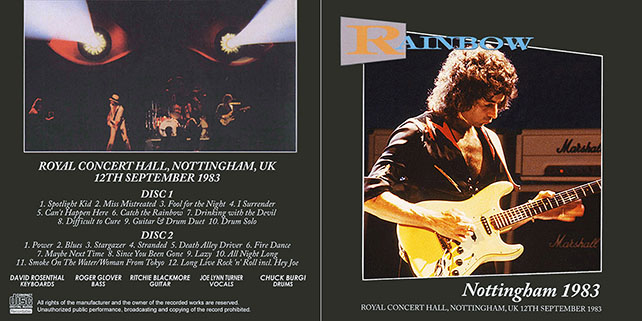 rainbow 1983 09 12 cd nottingham 1983 cover