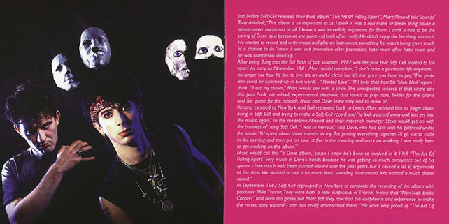 soft cell cd the art of falling apart booklet 2