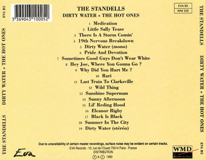 standells cd dirty water the hot ones eva records tray