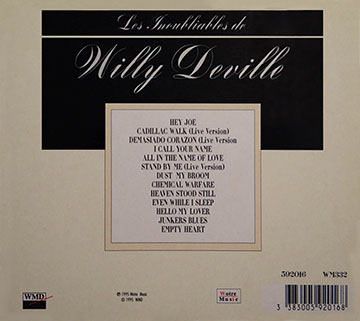 
willy deville cd les inoubliables ‎back