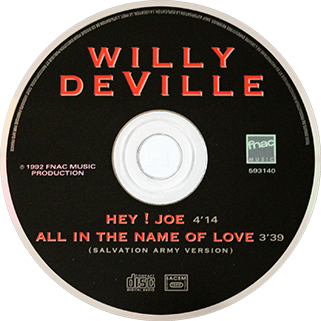 willy deville cd single hey joe fnac france 593140 label