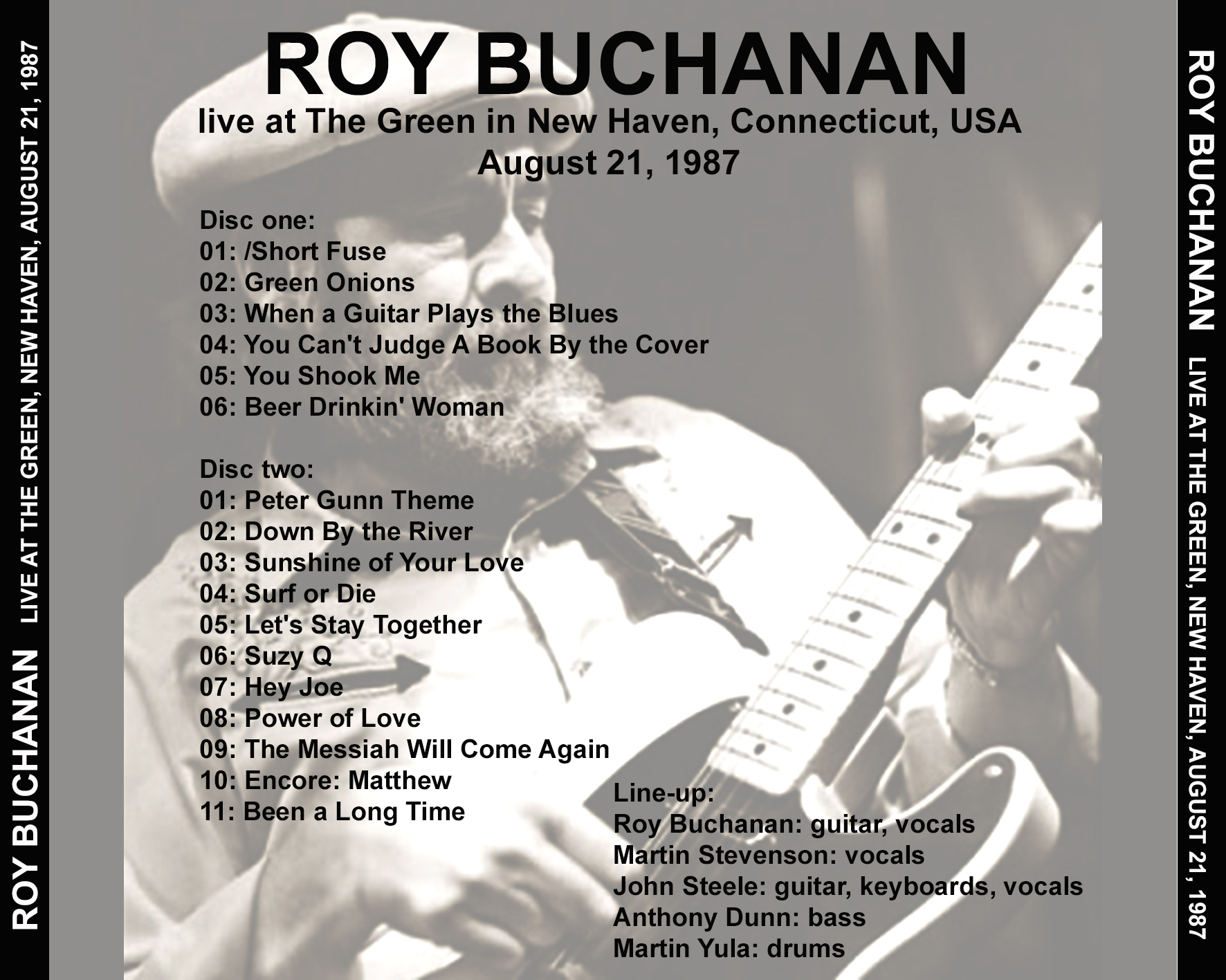 roy buchanan 1987 08 21  cdr at the green new haven tray