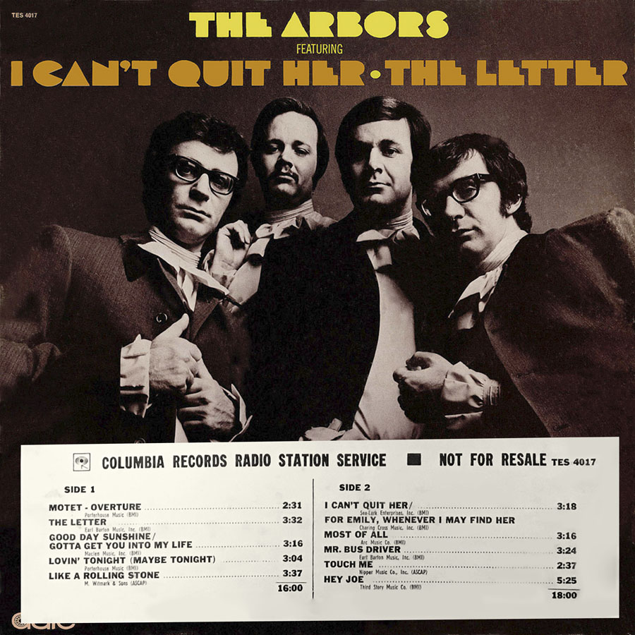Arbors LP Can't Quit Her - The letter promo front