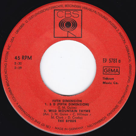 the byrds ep fifth dimension label 1