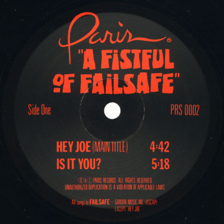 Failsafe LP A Fistful Of Failsafe label 1