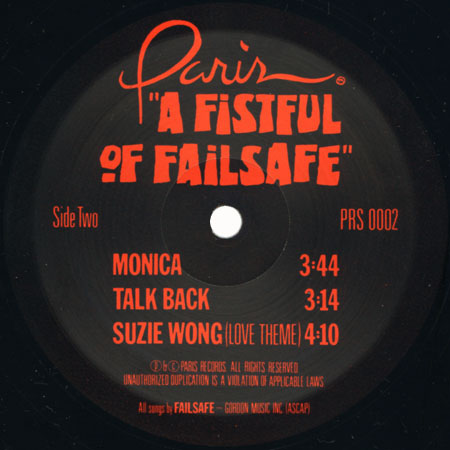 Failsafe LP A Fistful Of Failsafe label 2