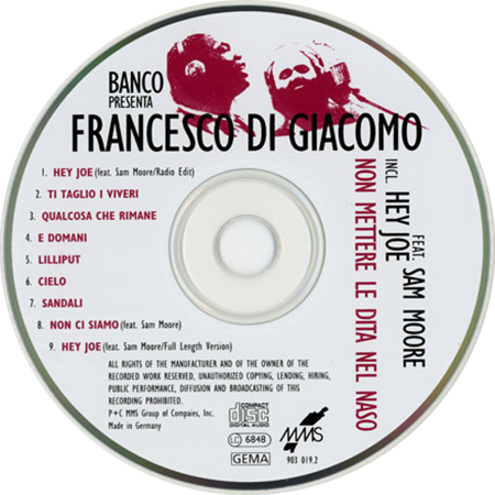 francesco di giacomo and sam moore german cd non mattere label cd