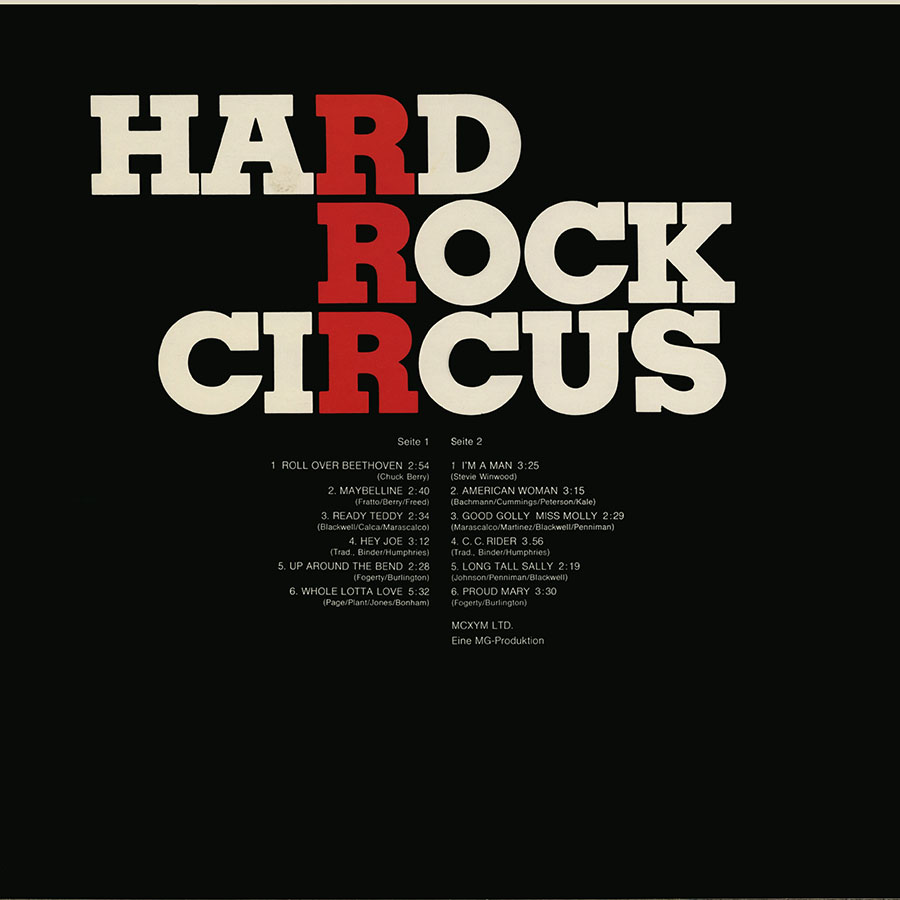 Hard rock circus lp same metronome germany back cover