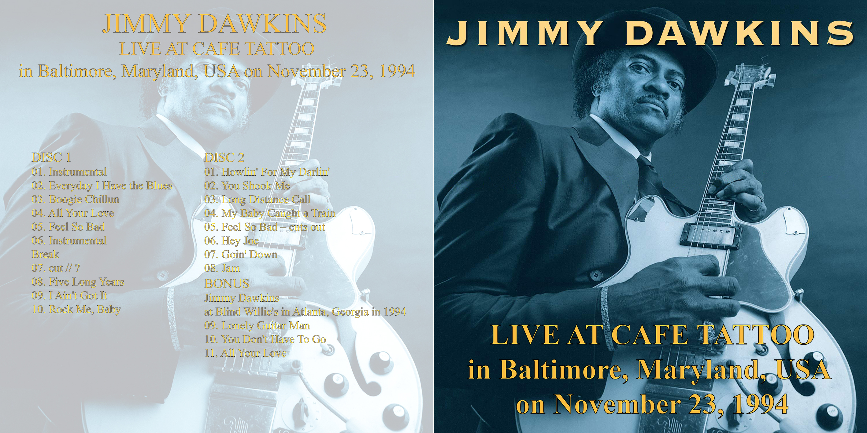 jimmy dawkins cdr live at cafe tattoo 1994 cover
