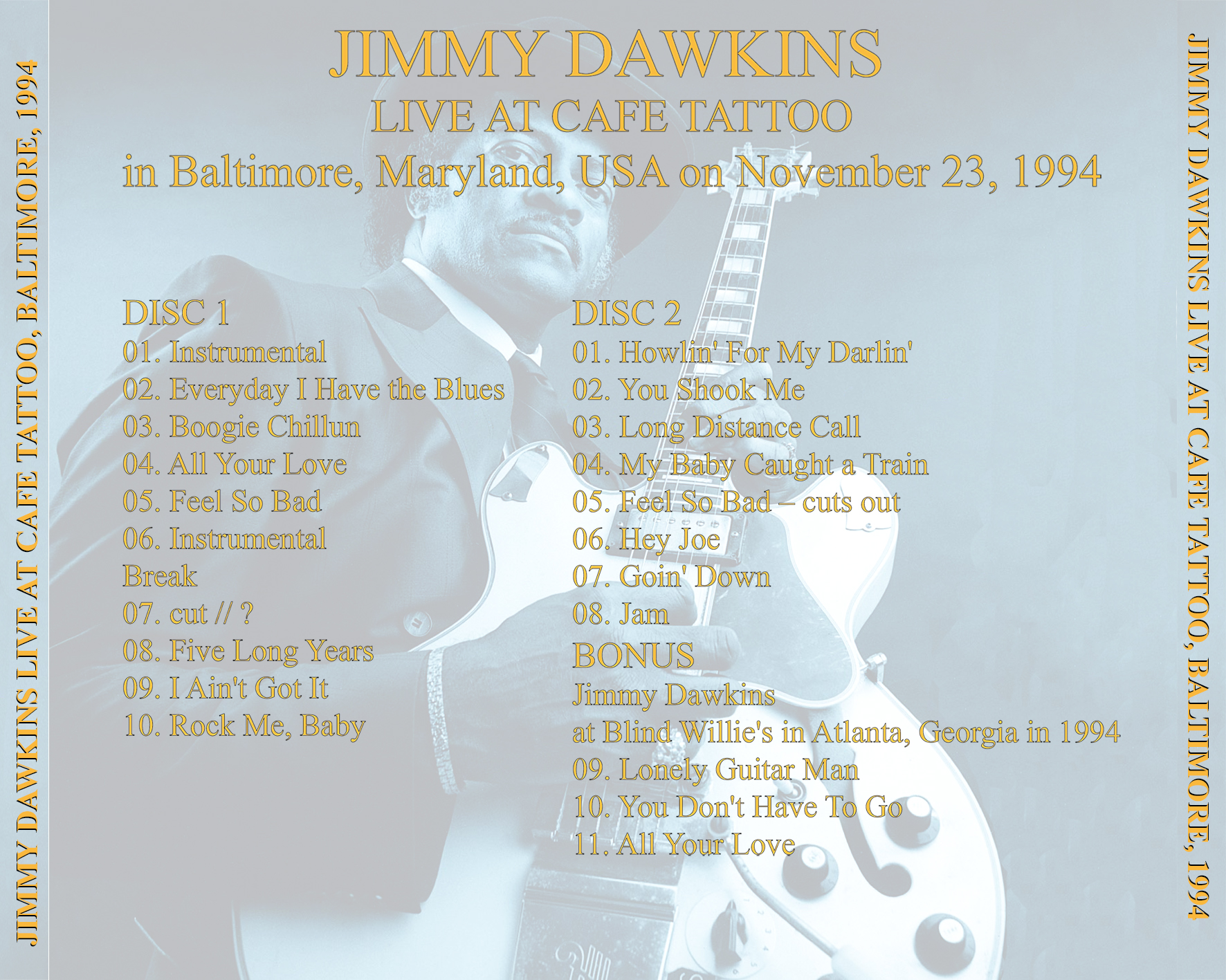 jimmy dawkins cdr live at cafe tattoo 1994 tray