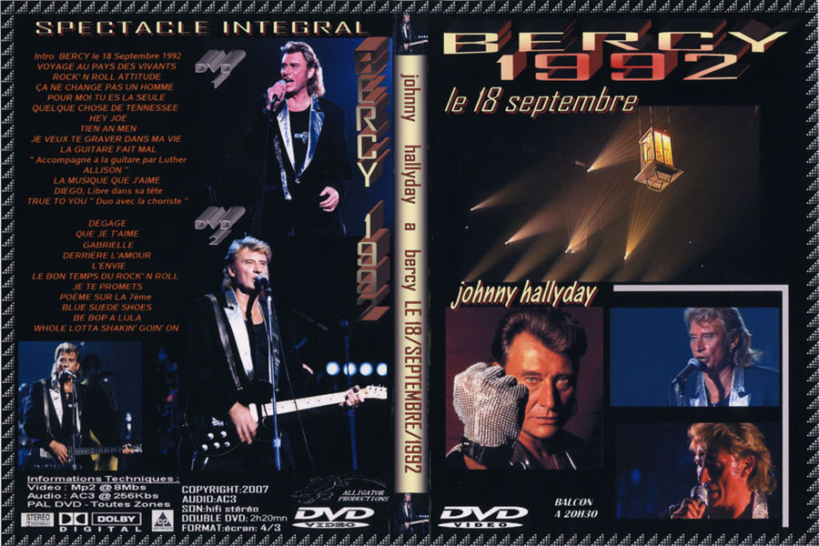 johnny hallyday 1992 09 18 bercy dvd front