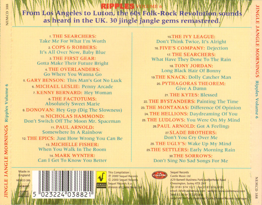 kenny bernard cd various jingle jangle volume 6 trayout