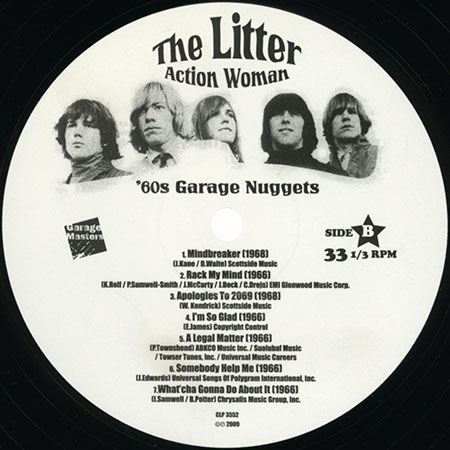 the litter lp action woman garage masters cleopatra label 2