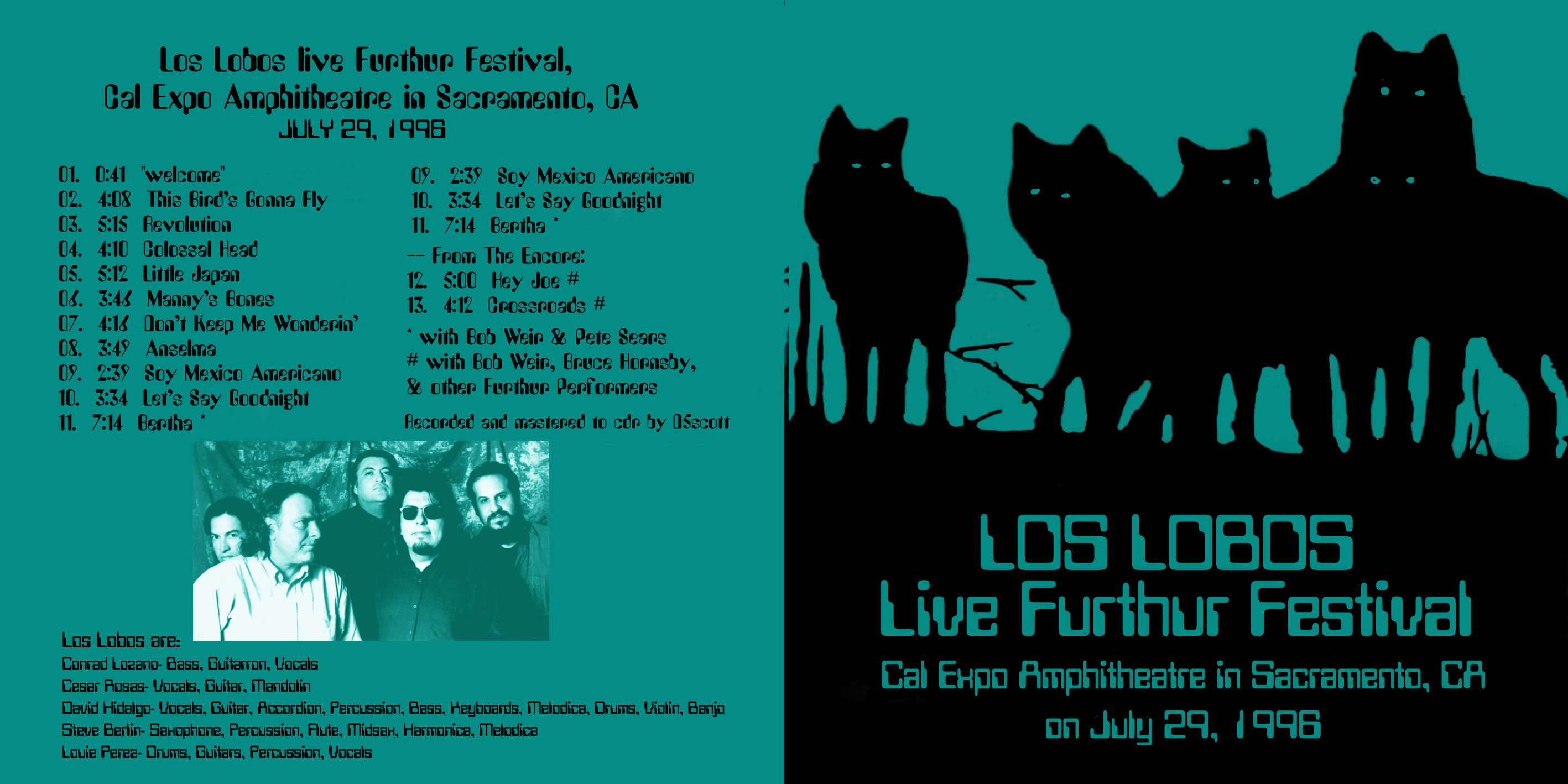 Los Lobos live cd at Furthur Festival cover out
