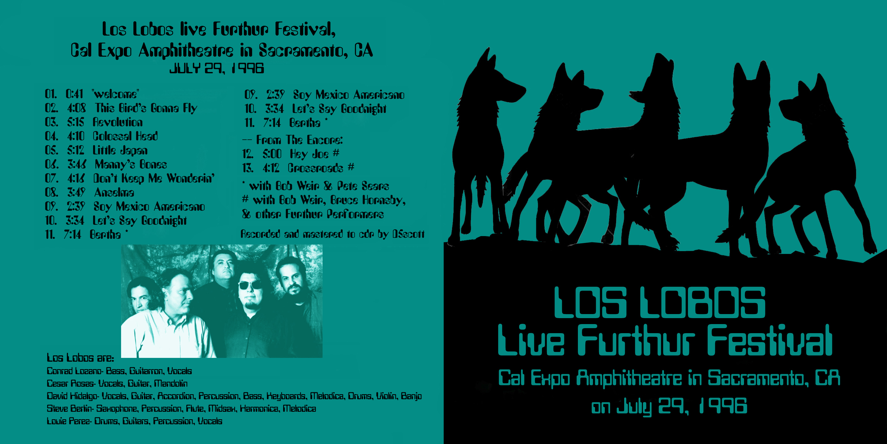 Los Lobos live cd at Furthur Festival calternate cover out