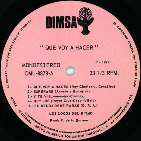 los locos del ritmo lp que voy a hacer label 1