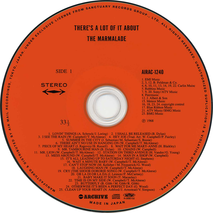 marmalade cd there's a lot of it about airac label