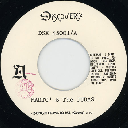 marto and the judas lp lost and found label 1 of the single