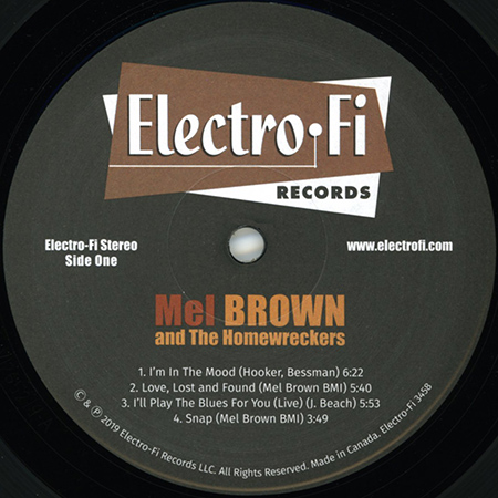 Mel Brown and Homewreckers LP Best Of The Electro-Fi Years label 1