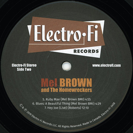 Mel Brown and Homewreckers LP Best Of The Electro-Fi Years label 2
