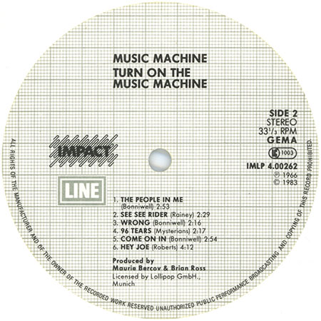 music machine lp turn on label impact label 2