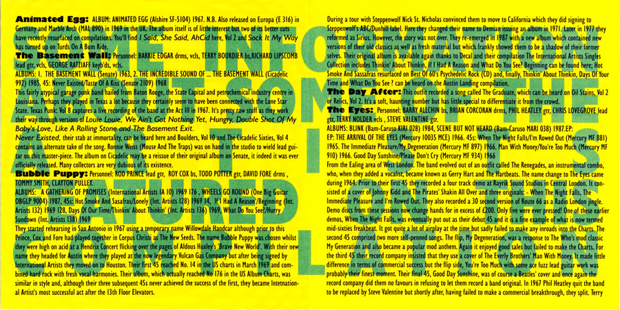 The Nomads CD various Relics of the 60's volumes 1 & 2  cover in