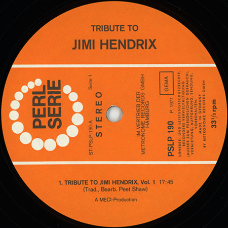 peet shaw bearb lp tribute to jimi hendrix metronome label 1