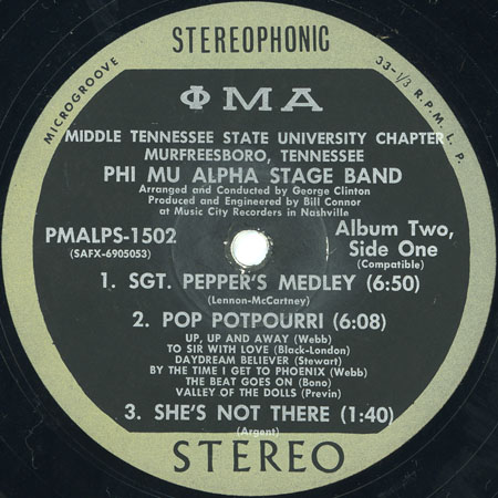 phi mu alpha stage band lp stage band album volume 2 label 1