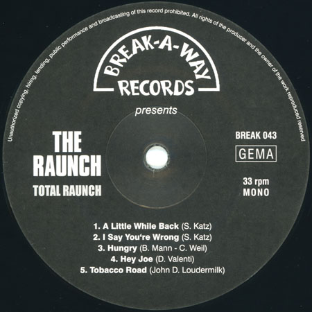 the raunch lp total raunch label 1