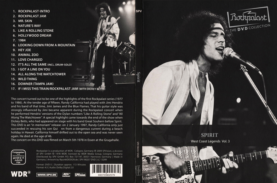 Spirit DVD live at Rockpalast cover out