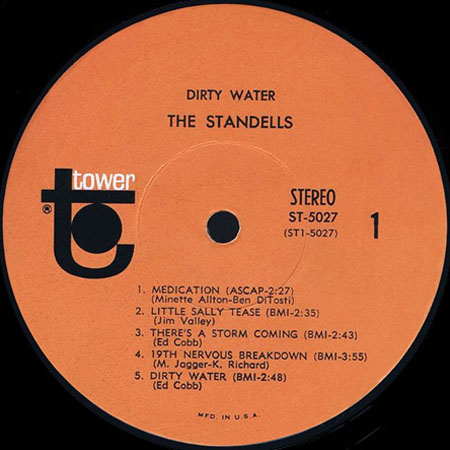 standells lp dirty water tower stereo label 1