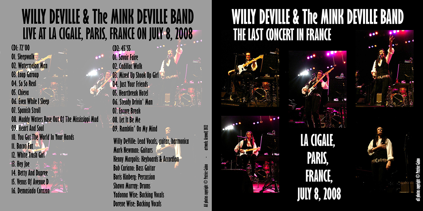 willy deville 2008 07 08 cd la cigale paris france cover