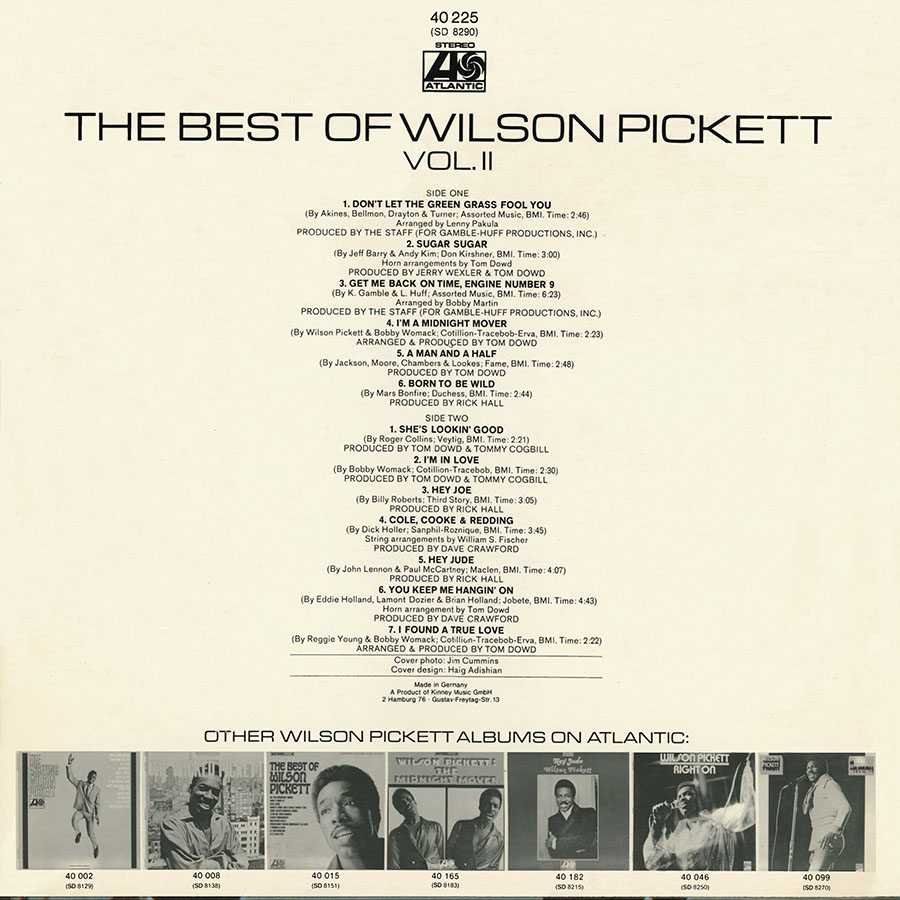 wilson pickett lp best of volume 2 germany 40225 back