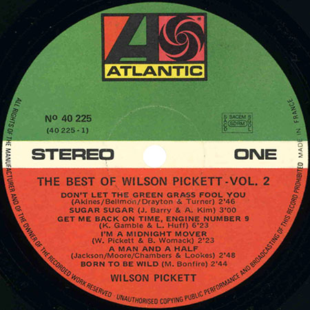 wilson pickett lp best of volume 2 france 40225 label 1