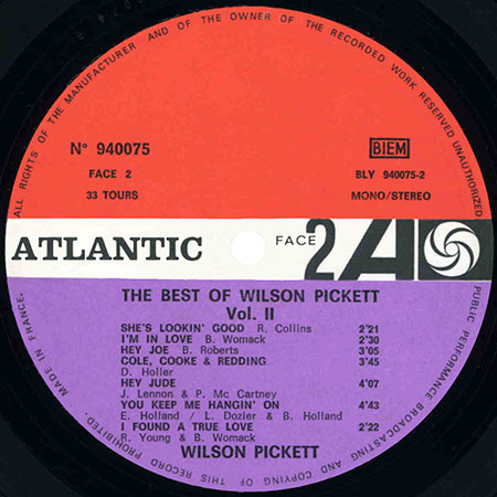 wilson pickett lp best of volume 2 france 940075 label 2