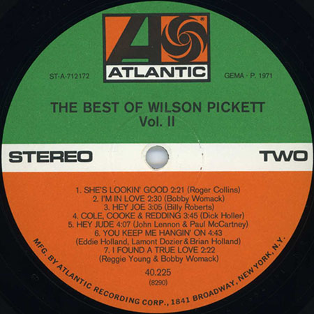 wilson pickett lp best of volume 2 germany 40225 label 2