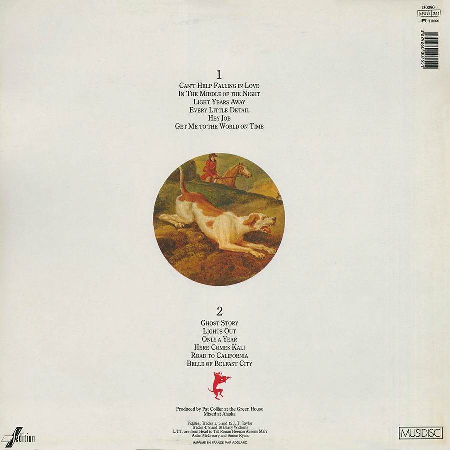 Lick The Tins LP Blind Man On a Flying Horse accord back cover