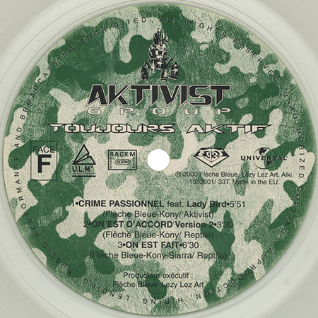 Aktivist Group LP Toujours Aktif  label F