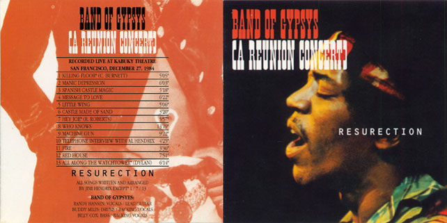 band of gypsys CD CA reunion concert cover out