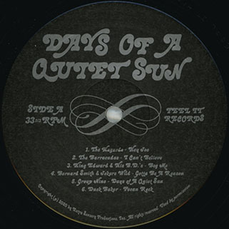 hazards lp days of a quiet sun black vinyl label 1